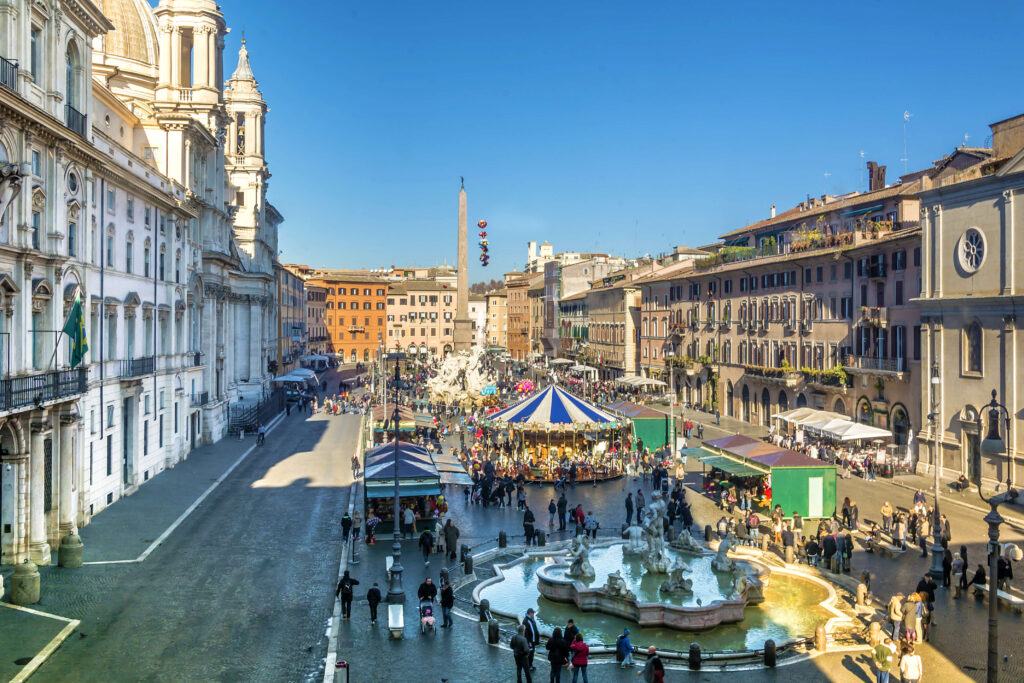 Christmas Market Navona Square in Rome Bigstock